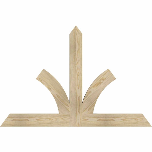 Ekena Millwork Richland Rough Sawn Timber Gable Bracket, Douglas Fir, 48"W x 32"H x 2"D x 4"F, 16/12 Pitch GBW048X32X0204RIC00RDF - main
